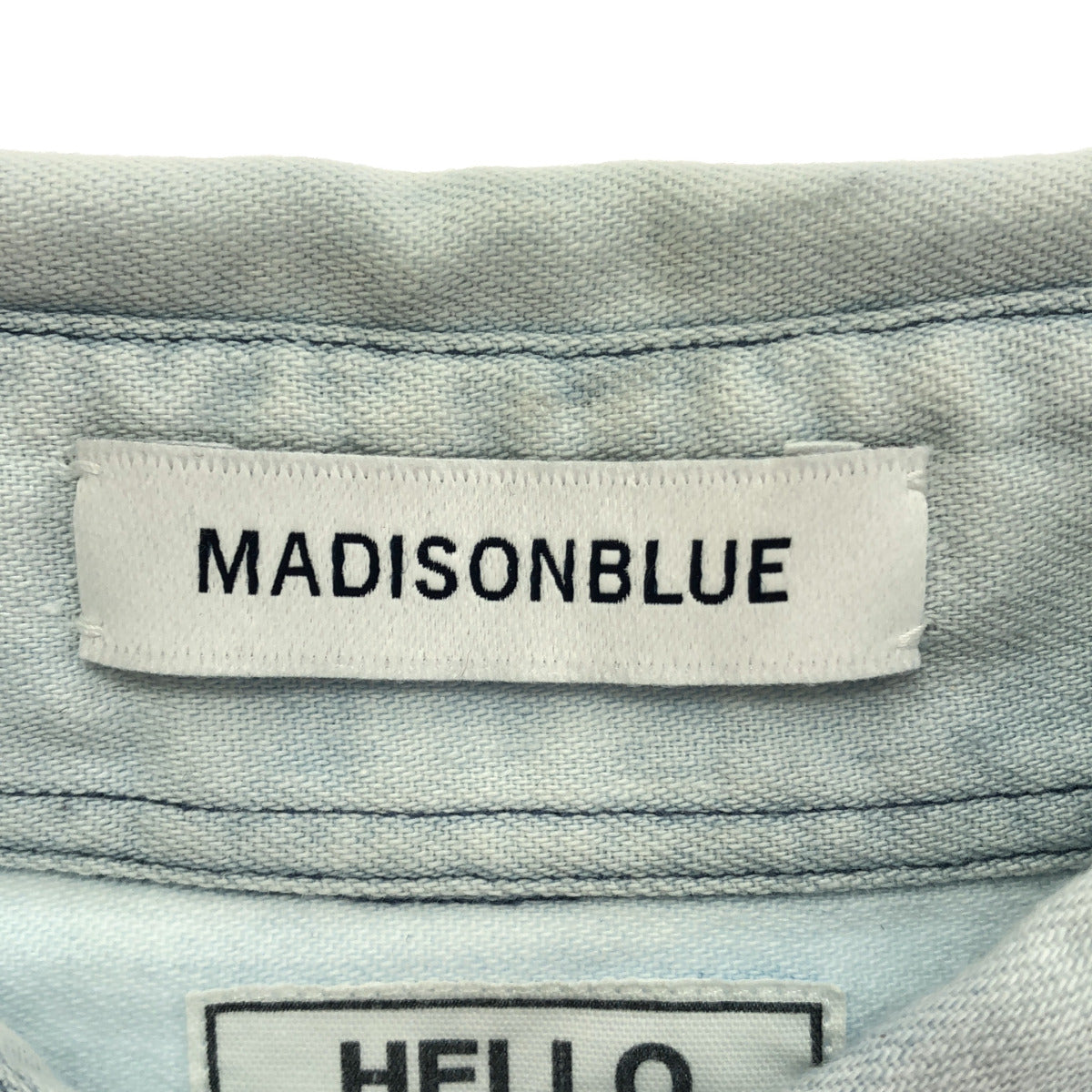 MADISON BLUE マディソンブルー ライトブルー コットン 長袖 ボタンデニムシャツ トップス
