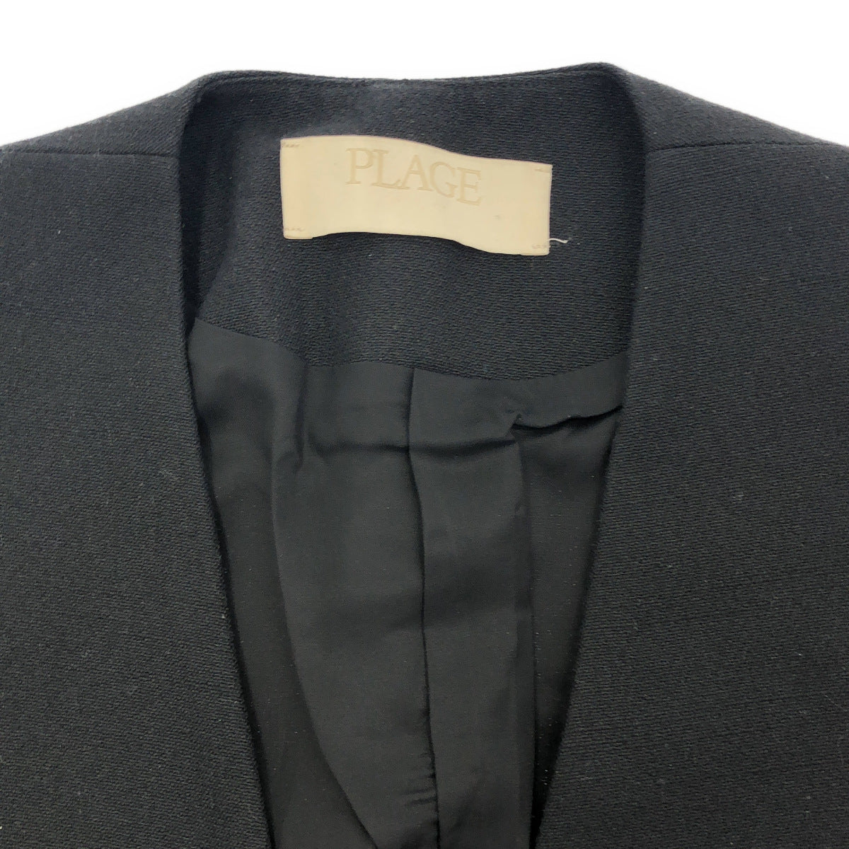 Plage プラージュ 24AW 24010922101030 ブラック カシミヤ混 Collarless Big ジャケット トップス