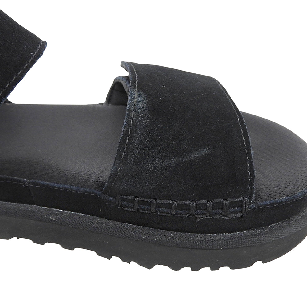 UGG アグ 美品 スエード GOLDENSTAR ゴールデンスター ストラップ プラットフォーム サンダル レディース ブラック 24cm 1136783 シューズ