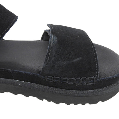 UGG アグ 美品 スエード GOLDENSTAR ゴールデンスター ストラップ プラットフォーム サンダル レディース ブラック 24cm 1136783 シューズ