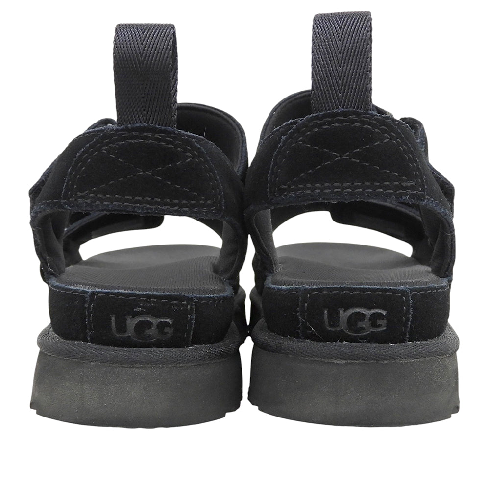 UGG アグ 美品 スエード GOLDENSTAR ゴールデンスター ストラップ プラットフォーム サンダル レディース ブラック 24cm 1136783 シューズ