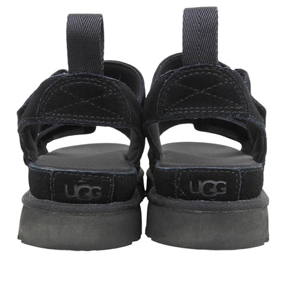 UGG アグ 美品 スエード GOLDENSTAR ゴールデンスター ストラップ プラットフォーム サンダル レディース ブラック 24cm 1136783 シューズ