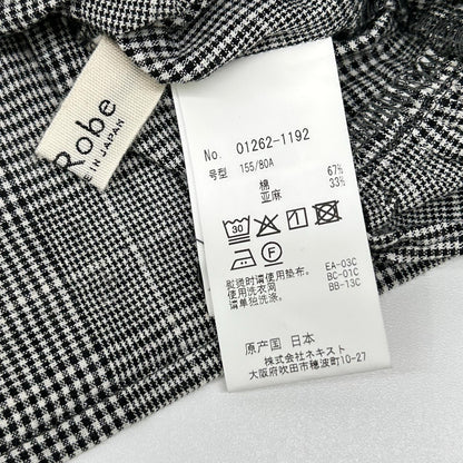 nest Robe ネストローブ 26SS 01262-1192 グレー コットンリネン グレンチェックフリルブラウス トップス