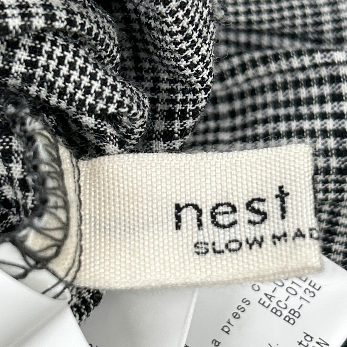 nest Robe ネストローブ 26SS 01262-1192 グレー コットンリネン グレンチェックフリルブラウス トップス