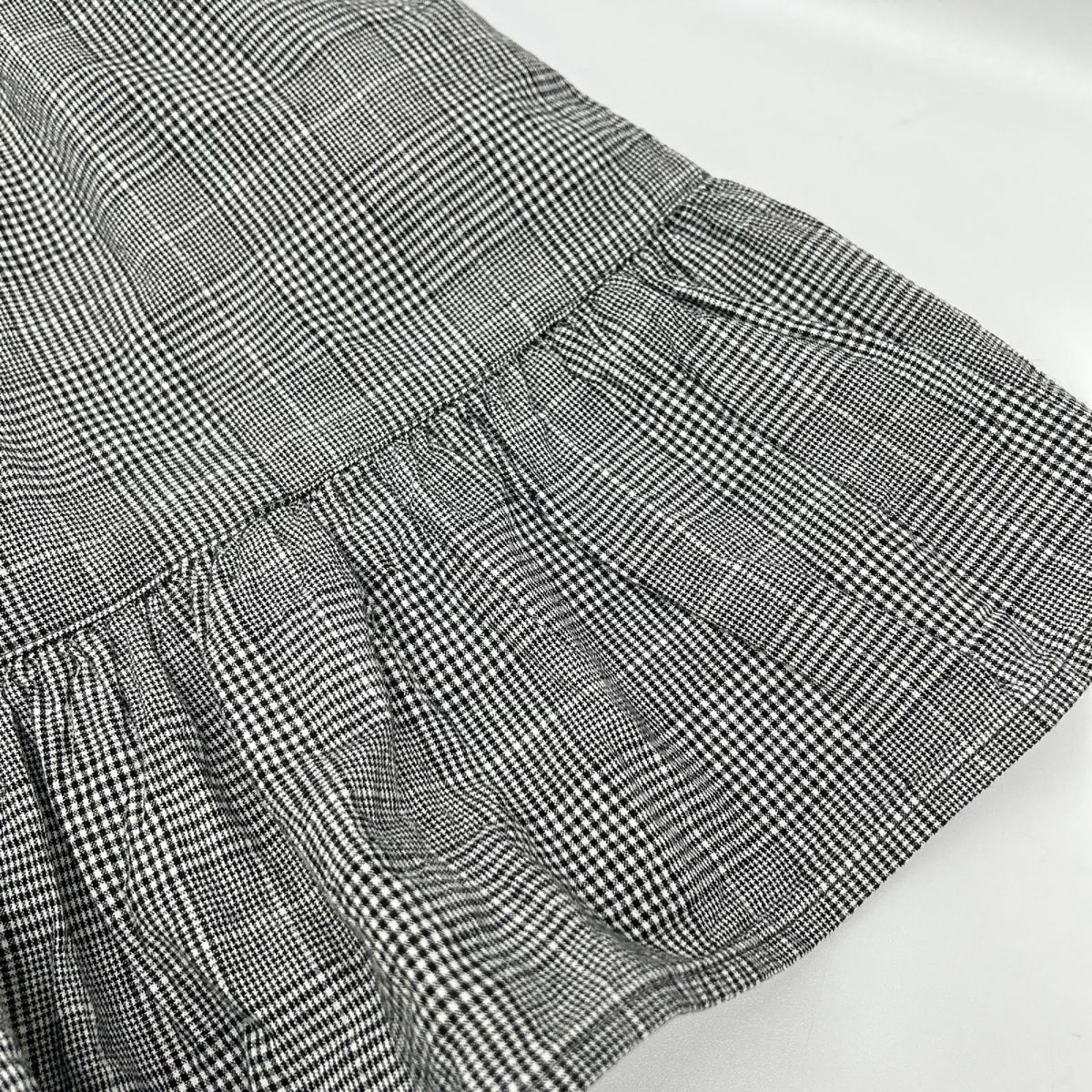 nest Robe ネストローブ 26SS 01262-1192 グレー コットンリネン グレンチェックフリルブラウス トップス