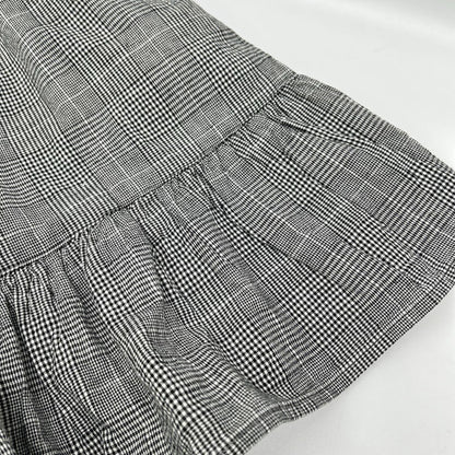 nest Robe ネストローブ 26SS 01262-1192 グレー コットンリネン グレンチェックフリルブラウス トップス