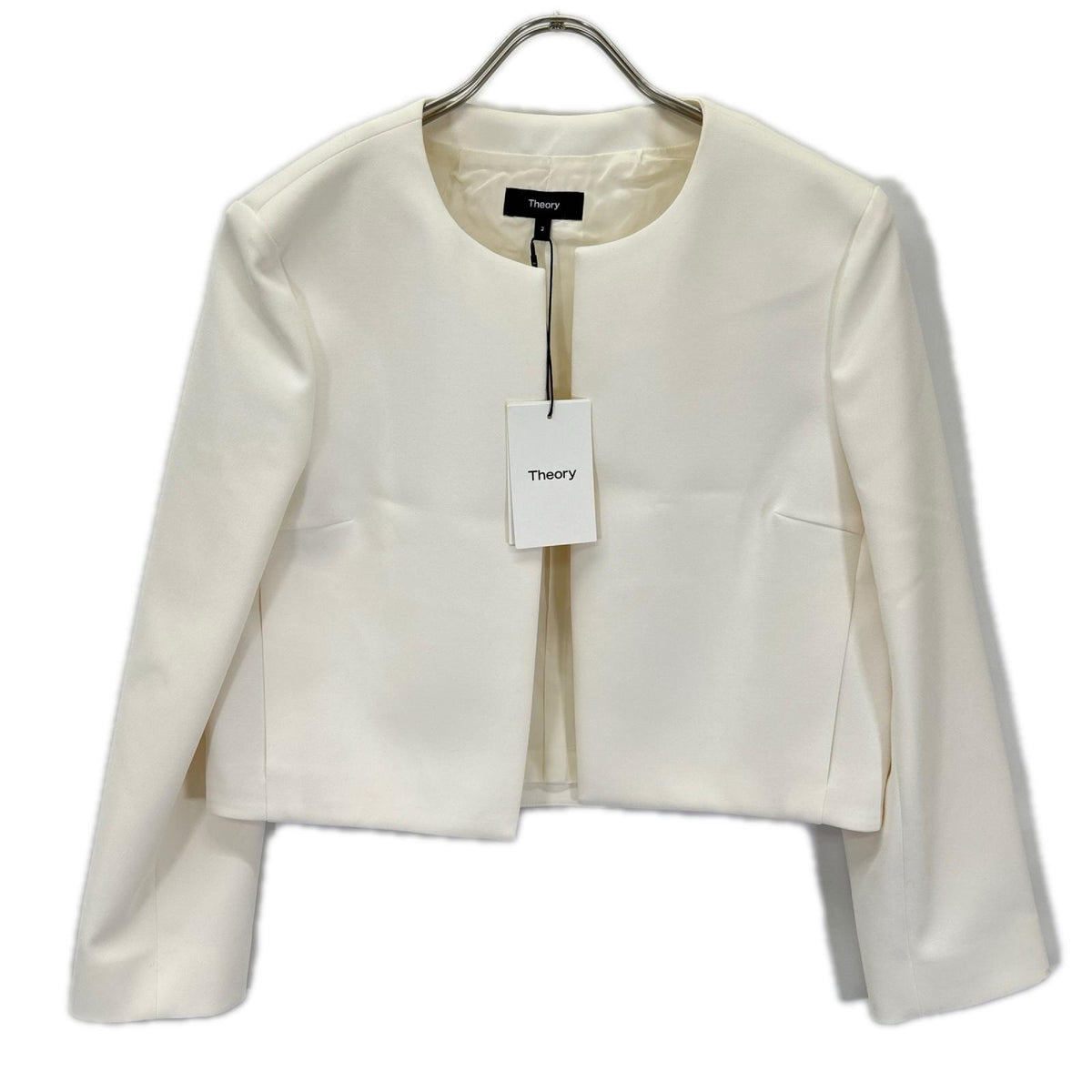 Theory セオリー 01-4104103 24SS ホワイト TAILOR CREPE CL TAILOR JKT ノーカラージャケット ジャケット