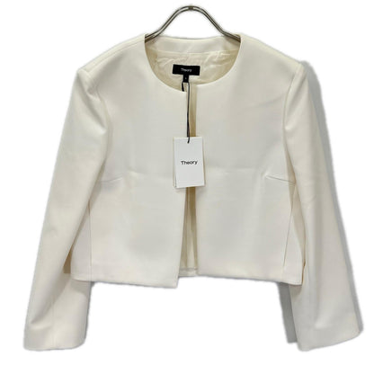 Theory セオリー 01-4104103 24SS ホワイト TAILOR CREPE CL TAILOR JKT ノーカラージャケット ジャケット