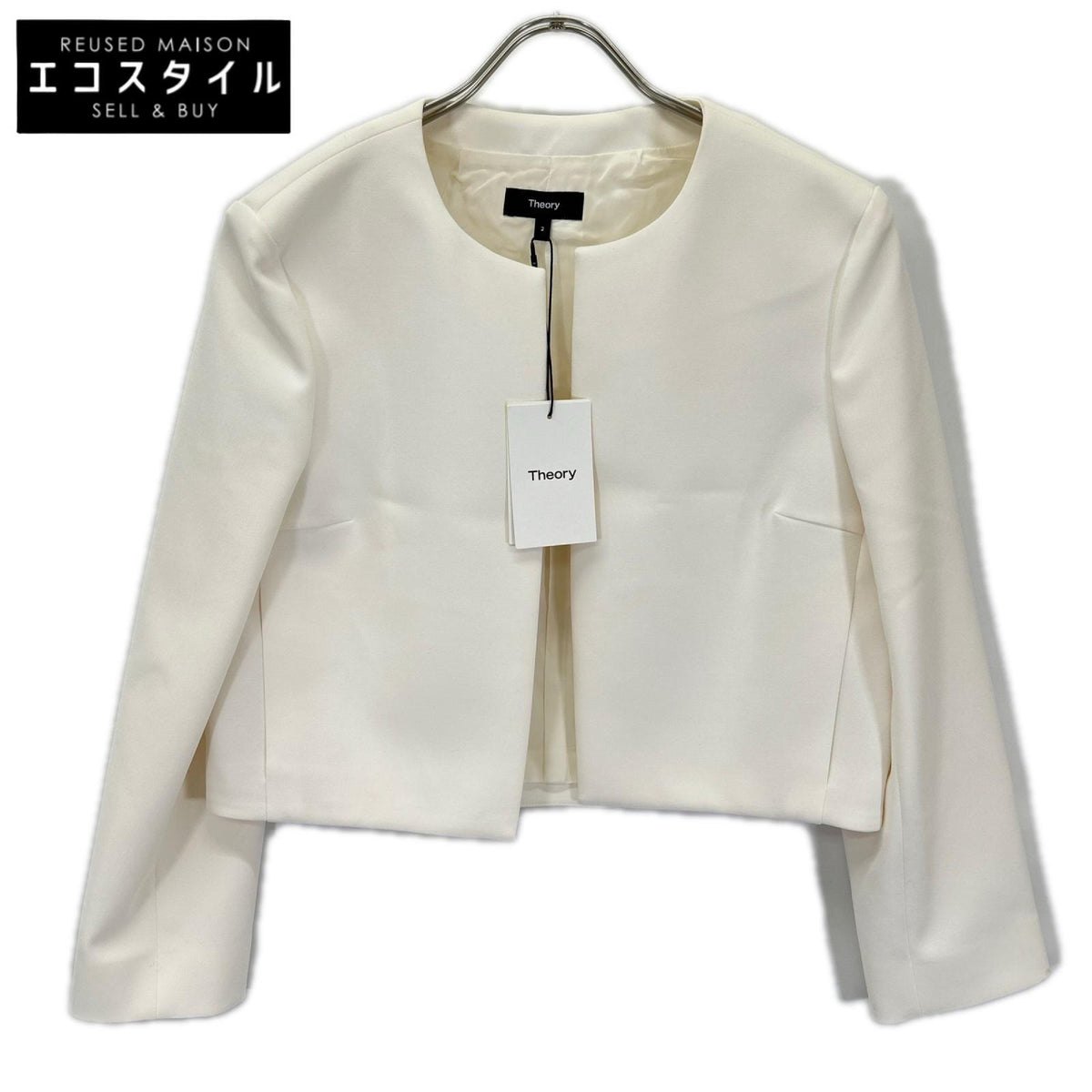 Theory セオリー 01-4104103 24SS ホワイト TAILOR CREPE CL TAILOR JKT ノーカラージャケット ジャケット