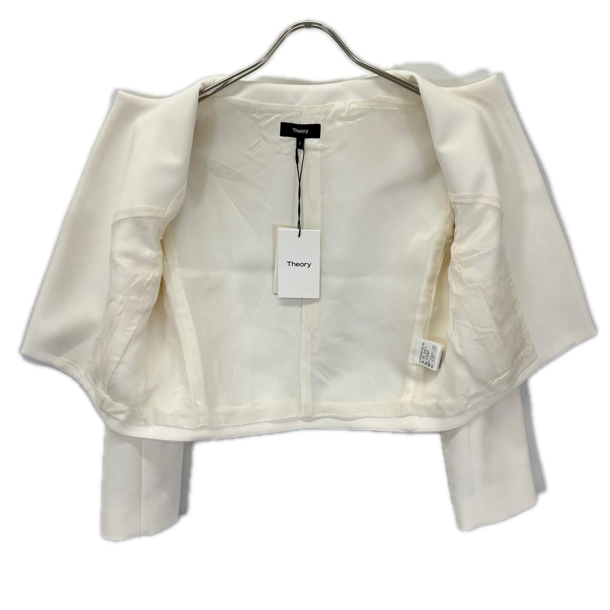 Theory セオリー 01-4104103 24SS ホワイト TAILOR CREPE CL TAILOR JKT ノーカラージャケット ジャケット