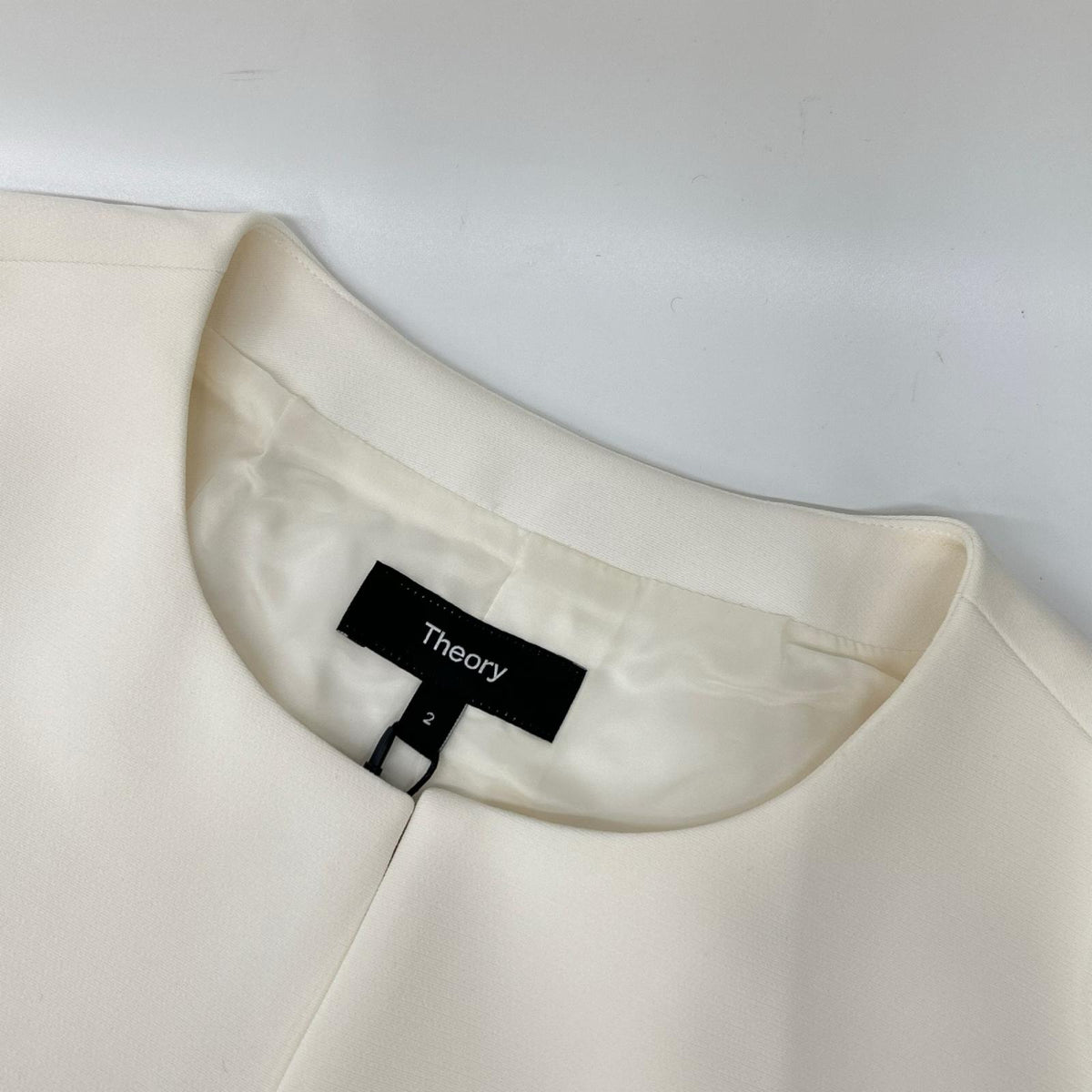Theory セオリー 01-4104103 24SS ホワイト TAILOR CREPE CL TAILOR JKT ノーカラージャケット ジャケット