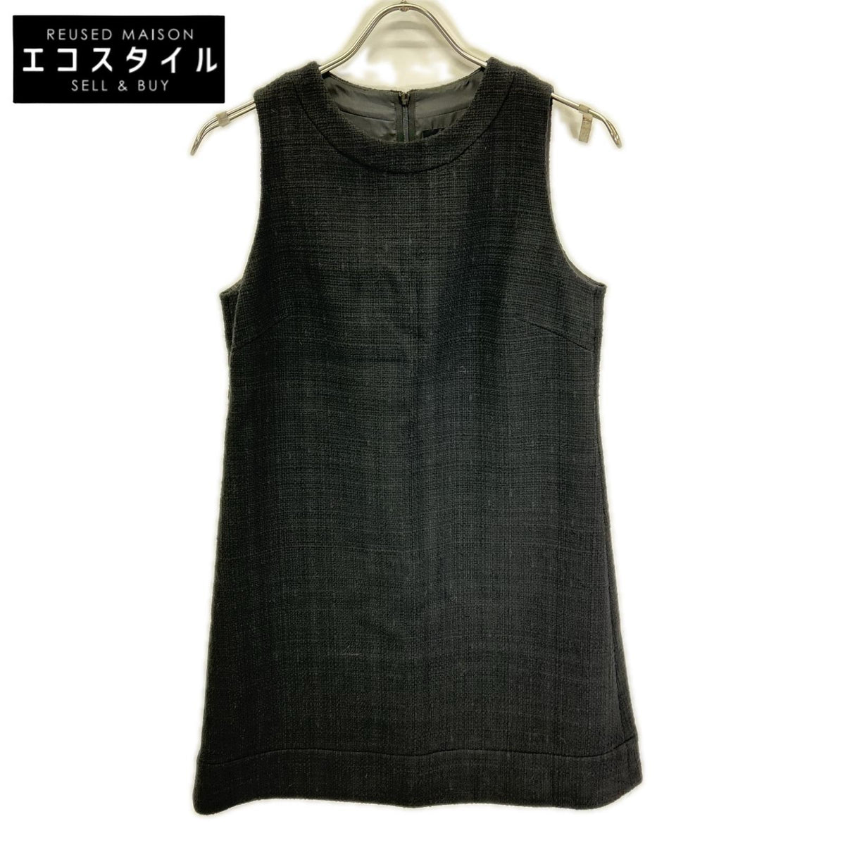 Theory セオリー 01-3105204 23年 ブラック Tonal Tweed SL Shift DR ツイードノースリーブミニワンピース ワンピース
