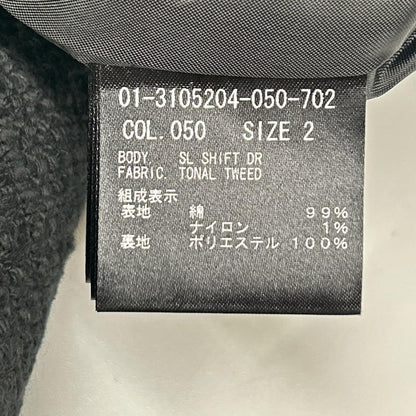 Theory セオリー 01-3105204 23年 ブラック Tonal Tweed SL Shift DR ツイードノースリーブミニワンピース ワンピース