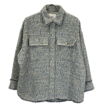 MARMORS マルモア 24AW ブルー tweed fringe shirt シャツ トップス
