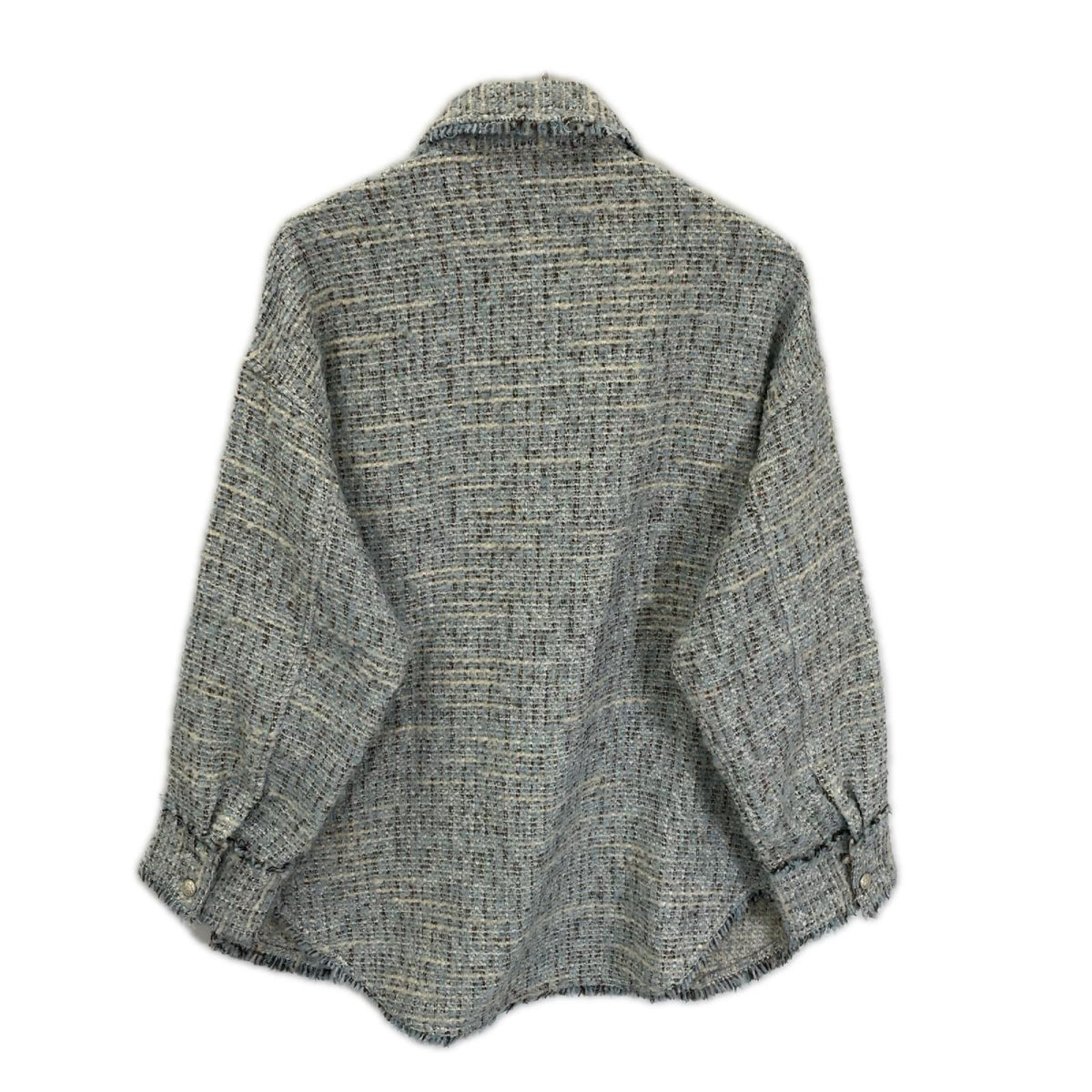 MARMORS マルモア 24AW ブルー tweed fringe shirt シャツ トップス