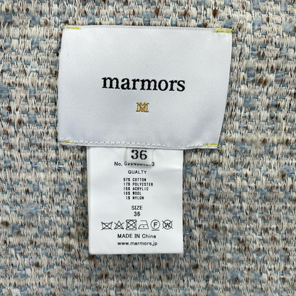 MARMORS マルモア 24AW ブルー tweed fringe shirt シャツ トップス