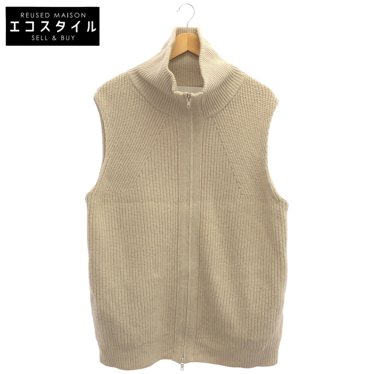 ADAWAS アダワズ 24AW ADWS-401-48 ベージュ ウール100 ノースリーブニットベスト トップス