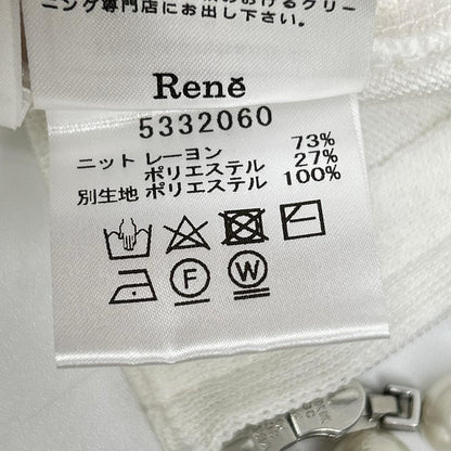 Rene ルネ 5332060 23SS ホワイト シアースリーブ切り替えニットカーディガン トップス
