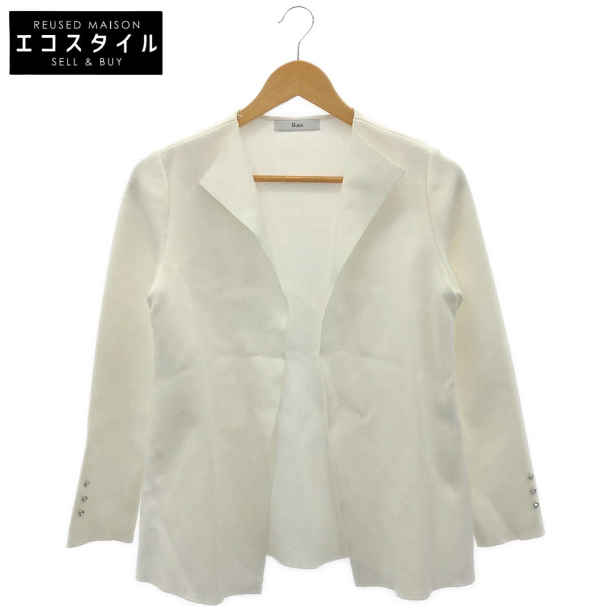 Rene ルネ 24SS ホワイト サイドスリット 長袖トップス トップス