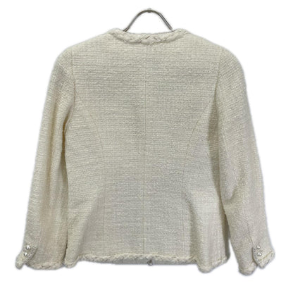 Rene ルネ 6343020 23AW アイボリー ツイードノーカラージャケット ジャケット