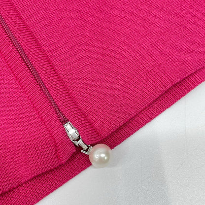 Rene ルネ 6322190A 23SS ピンク パフスリーブ ダブルジップニットジャケット ジャケット