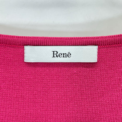 Rene ルネ 6322190A 23SS ピンク パフスリーブ ダブルジップニットジャケット ジャケット