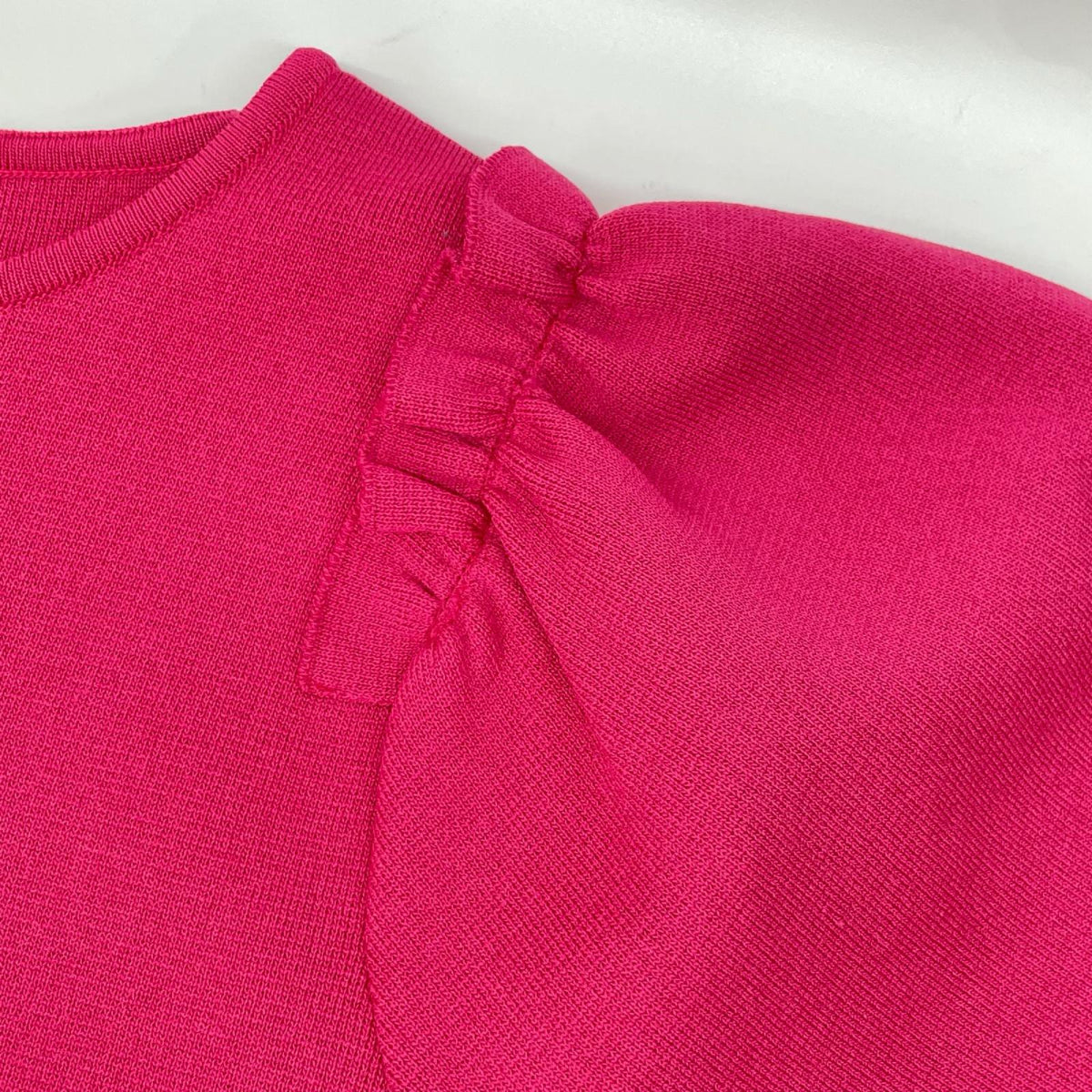 Rene ルネ 6322190A 23SS ピンク パフスリーブ ダブルジップニットジャケット ジャケット