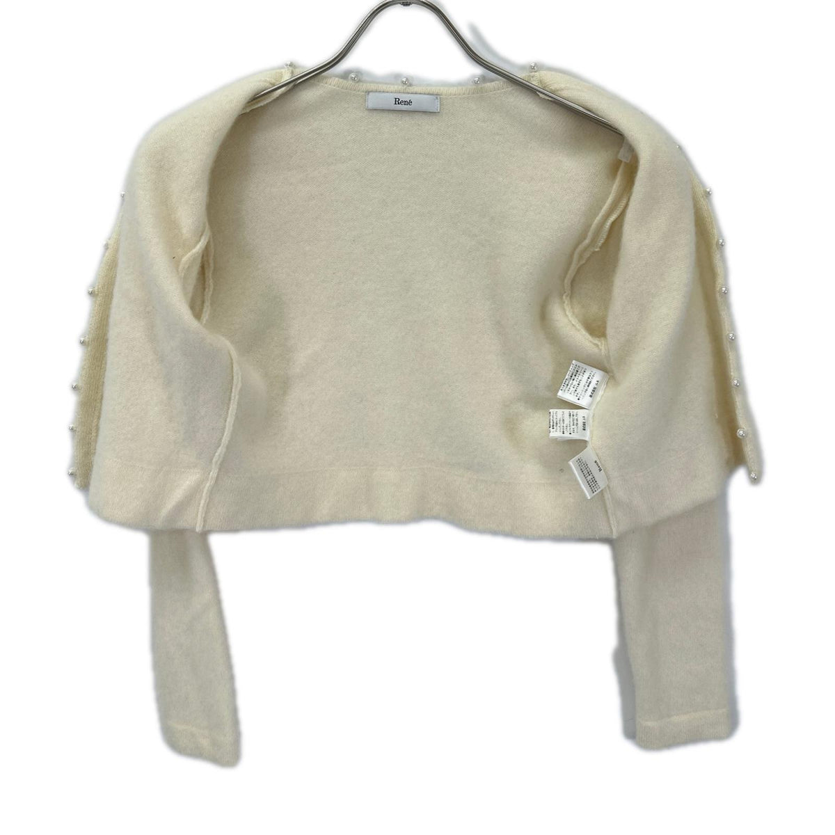 Rene ルネ 6242461 22AW アイボリー カシミヤ100 パールニットカーディガン トップス