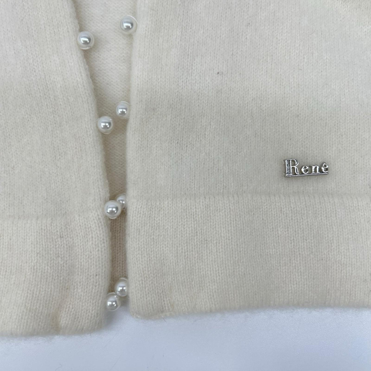 Rene ルネ 6242461 22AW アイボリー カシミヤ100 パールニットカーディガン トップス