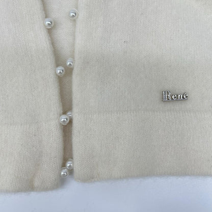 Rene ルネ 6242461 22AW アイボリー カシミヤ100 パールニットカーディガン トップス