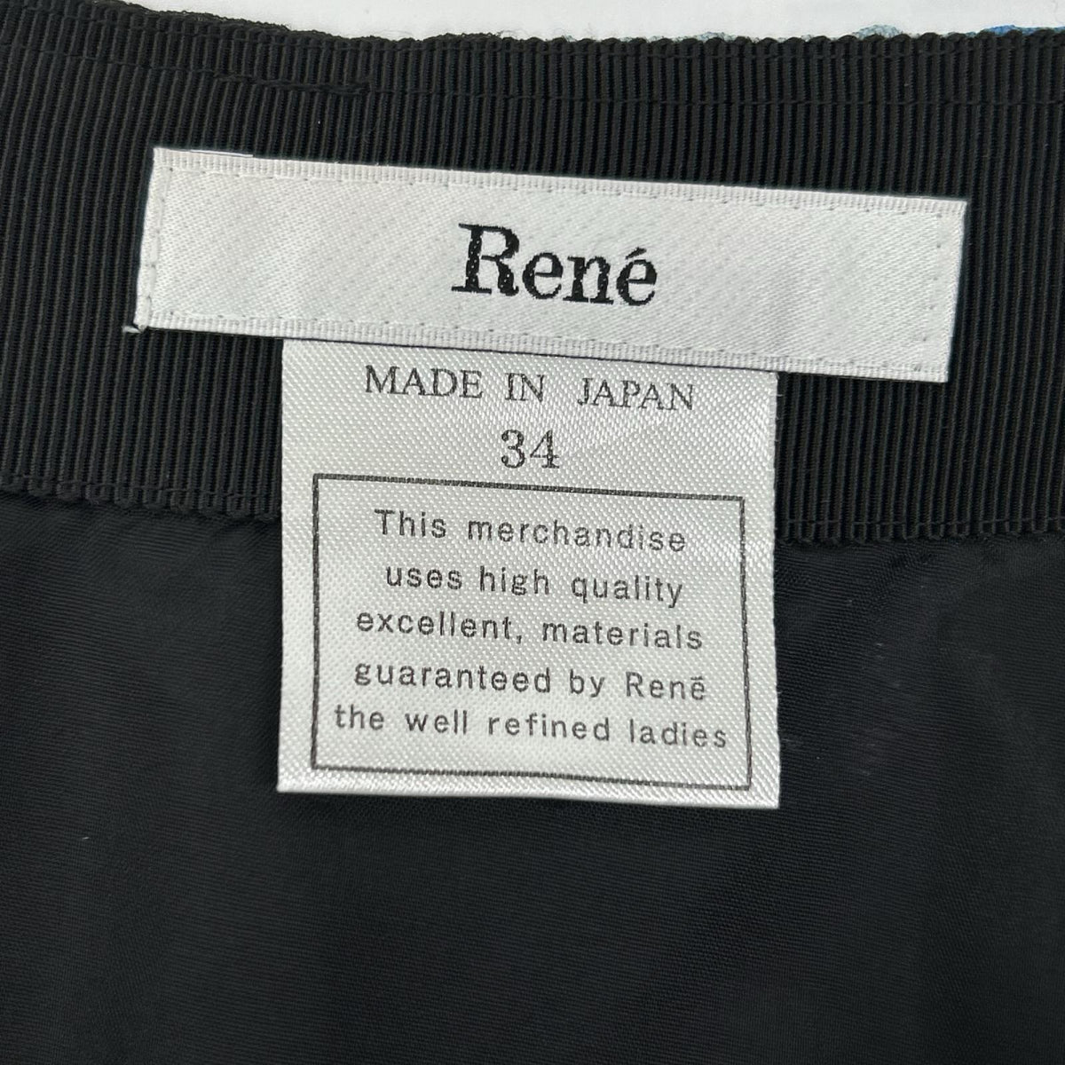 Rene ルネ 6234110 22AW ブラック×ブルー 花柄Aラインフレアスカート スカート