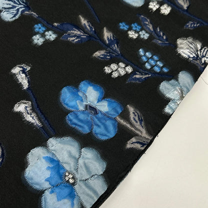 Rene ルネ 6234110 22AW ブラック×ブルー 花柄Aラインフレアスカート スカート