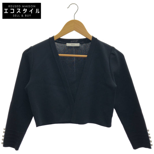 Rene ルネ ネイビー パールボタン ボレロ ニットカーディガン トップス