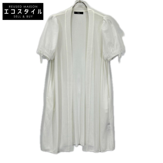 Rene basic ルネ ベーシック 5222050 22SS ホワイト チュールパフスリーブ ロングニットカーディガン トップス