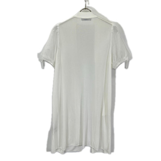 Rene basic ルネ ベーシック 5222050 22SS ホワイト チュールパフスリーブ ロングニットカーディガン トップス