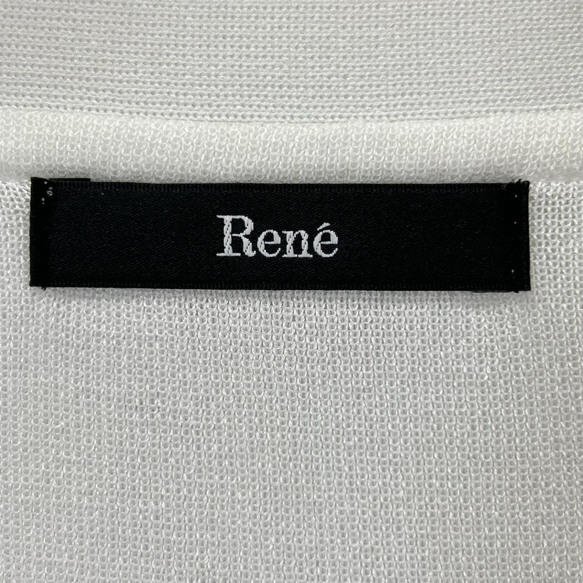 Rene basic ルネ ベーシック 5222050 22SS ホワイト チュールパフスリーブ ロングニットカーディガン トップス