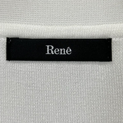 Rene basic ルネ ベーシック 5222050 22SS ホワイト チュールパフスリーブ ロングニットカーディガン トップス