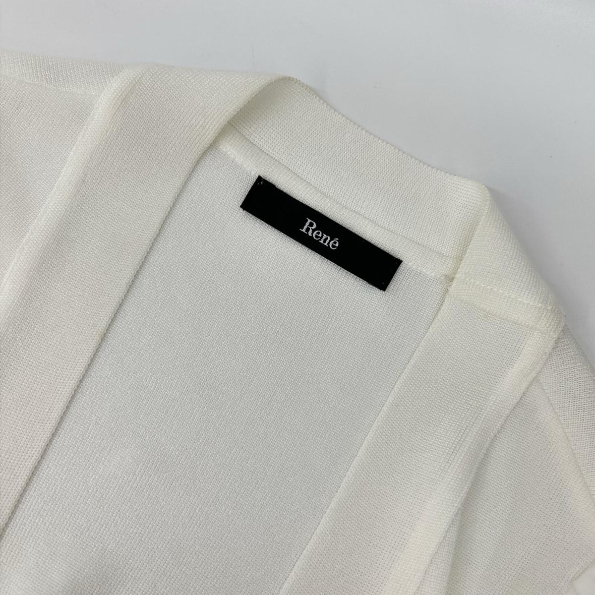 Rene basic ルネ ベーシック 5222050 22SS ホワイト チュールパフスリーブ ロングニットカーディガン トップス
