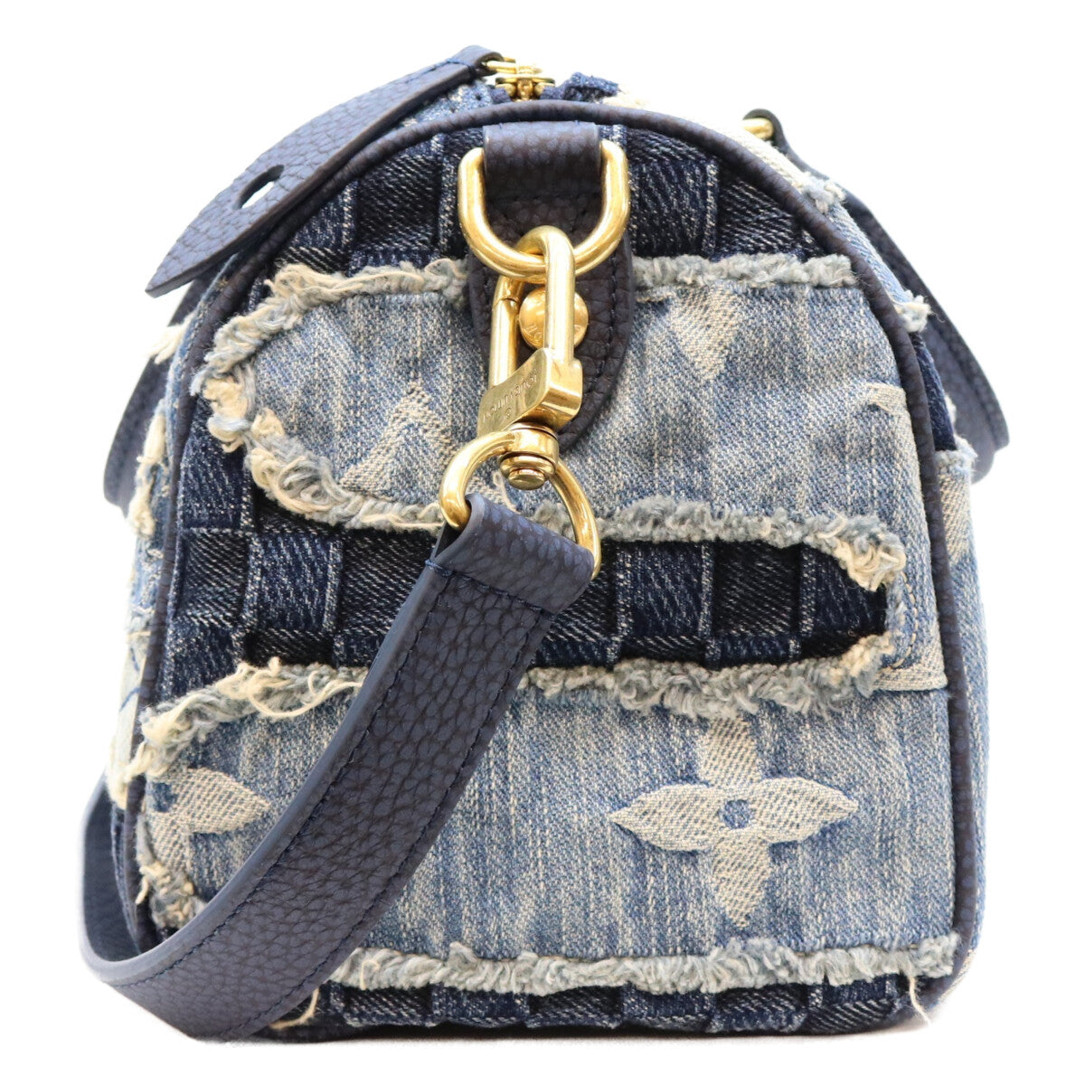 LOUIS VUITTON ルイヴィトン M15276 ダミエデニム×モノグラム ストーンウォッシュパッチワーク 襤褸刺し子 スピーディバンドリエール25 ボストンバッグ ショルダーバッグ