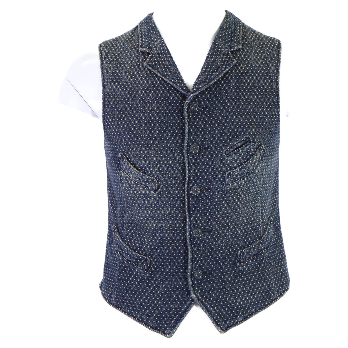 RRL ダブルアールエル 【国内正規】782567482001 INDIGO COTTON DOBBY VEST 本藍染め 刺し子 ドビー ベスト
