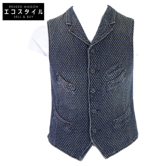 RRL ダブルアールエル 【国内正規】782567482001 INDIGO COTTON DOBBY VEST 本藍染め 刺し子 ドビー ベスト