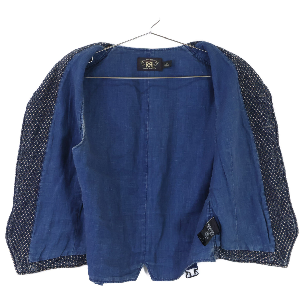RRL ダブルアールエル 【国内正規】782567482001 INDIGO COTTON DOBBY VEST 本藍染め 刺し子 ドビー ベスト