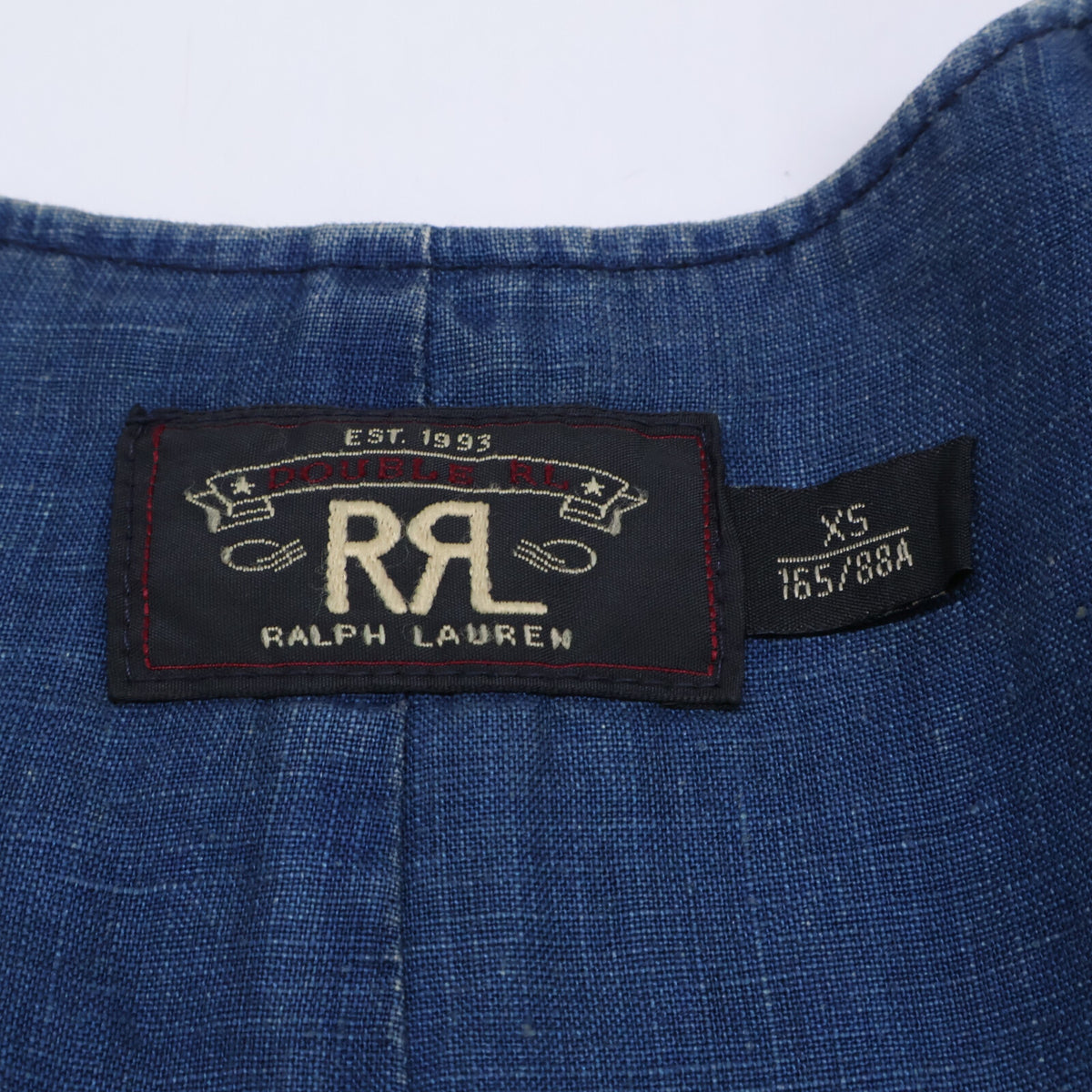 RRL ダブルアールエル 【国内正規】782567482001 INDIGO COTTON DOBBY VEST 本藍染め 刺し子 ドビー ベスト