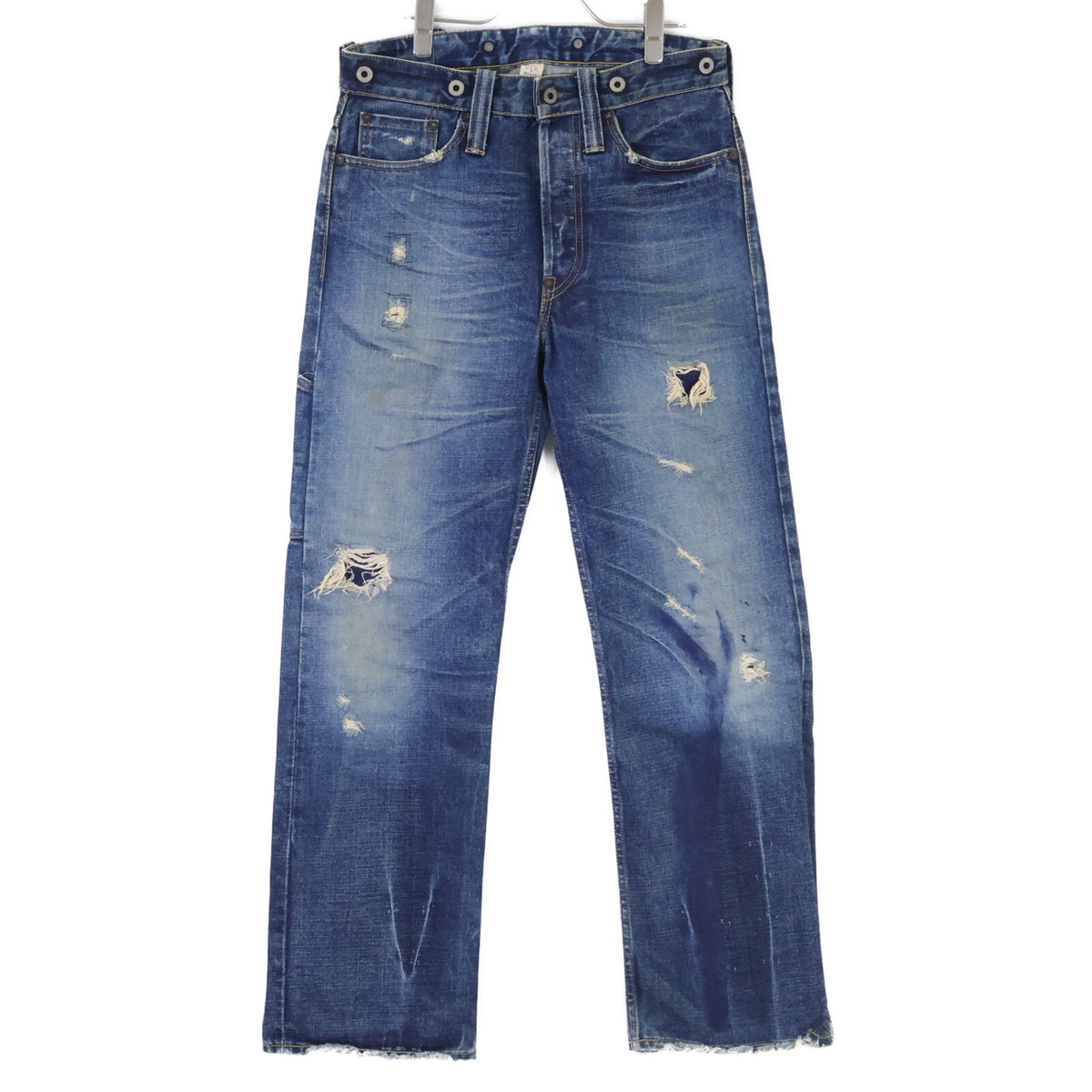 RRL ダブルアールエル 【国内正規】USA製 PP-PM-HS-0069 BALTIMORE 2nd ボルチモア2nd ヴィンテージ加工 バックルバック 月桂樹ボタン ボタンフライ デニムパンツ ボトムス