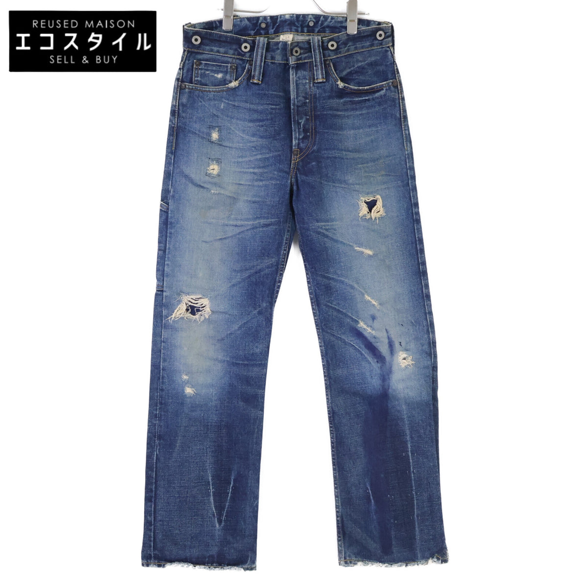 RRL ダブルアールエル 【国内正規】USA製 PP-PM-HS-0069 BALTIMORE 2nd ボルチモア2nd ヴィンテージ加工 バックルバック 月桂樹ボタン ボタンフライ デニムパンツ ボトムス