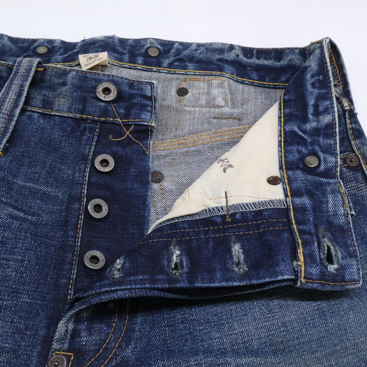 RRL ダブルアールエル 【国内正規】USA製 PP-PM-HS-0069 BALTIMORE 2nd ボルチモア2nd ヴィンテージ加工 バックルバック 月桂樹ボタン ボタンフライ デニムパンツ ボトムス