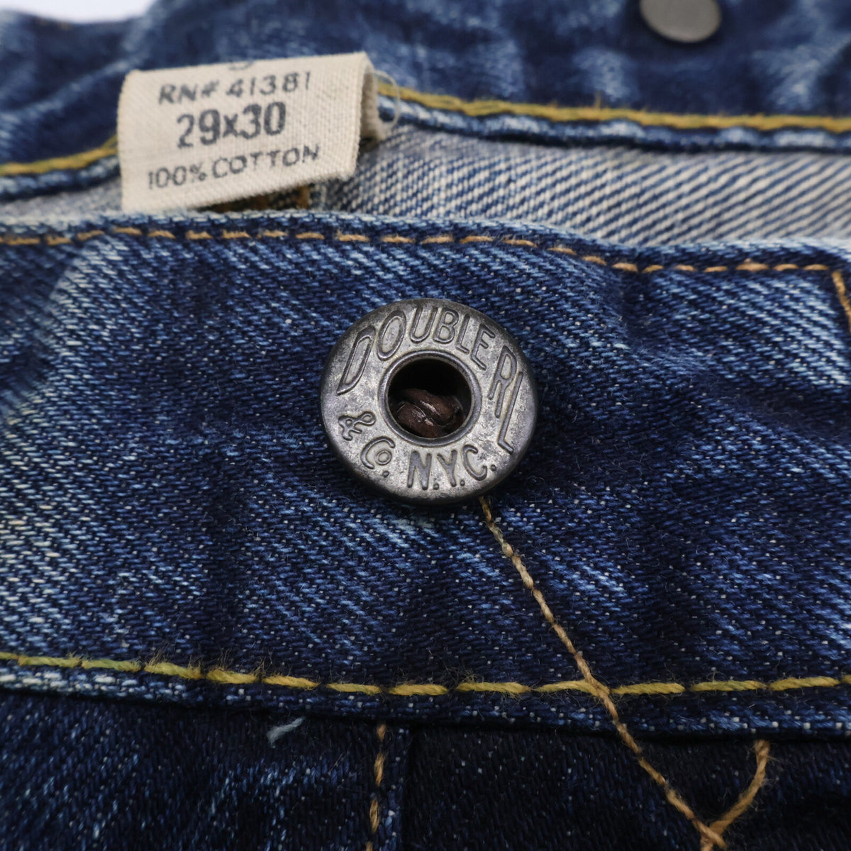 RRL ダブルアールエル 【国内正規】USA製 PP-PM-HS-0069 BALTIMORE 2nd ボルチモア2nd ヴィンテージ加工 バックルバック 月桂樹ボタン ボタンフライ デニムパンツ ボトムス