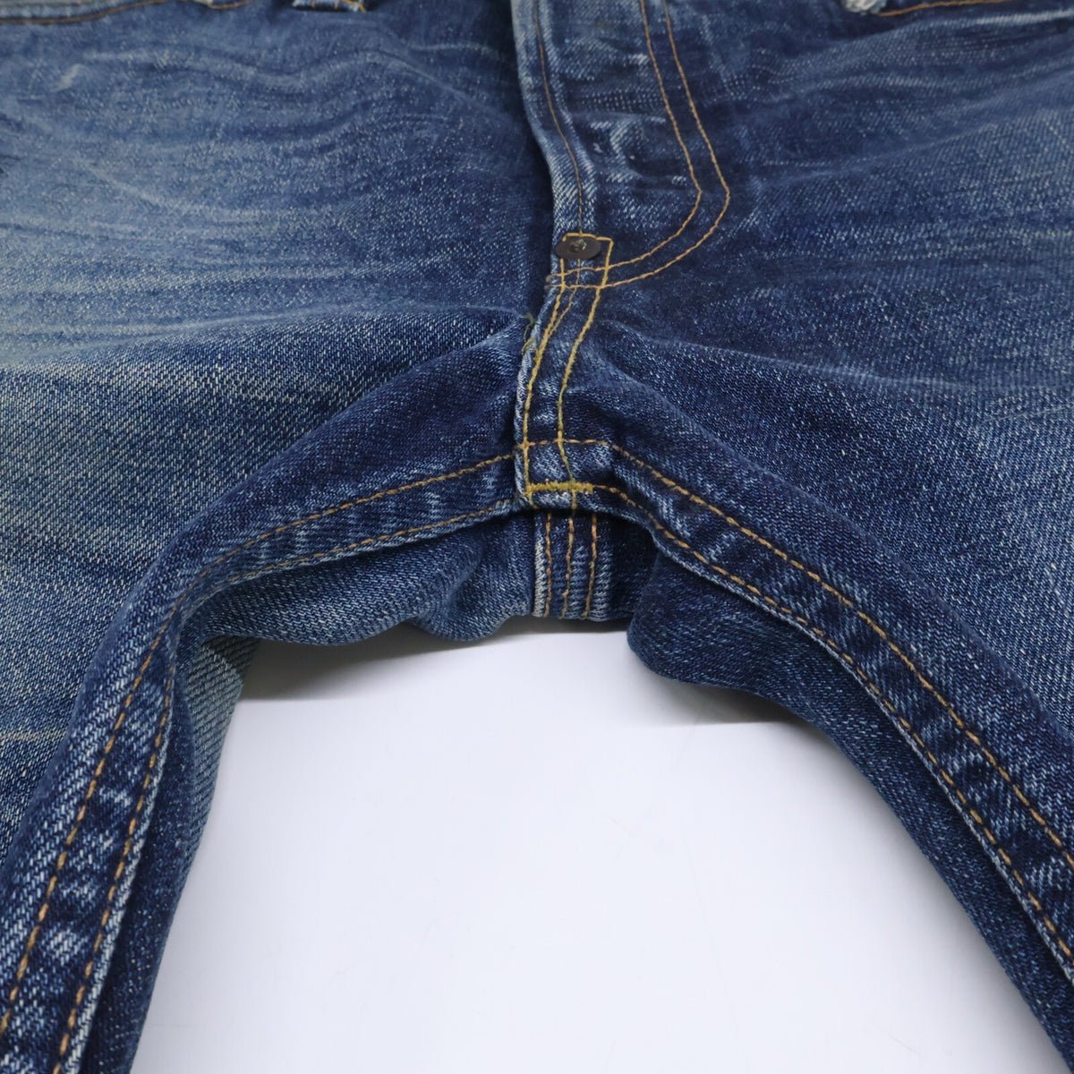 RRL ダブルアールエル 【国内正規】USA製 PP-PM-HS-0069 BALTIMORE 2nd ボルチモア2nd ヴィンテージ加工 バックルバック 月桂樹ボタン ボタンフライ デニムパンツ ボトムス