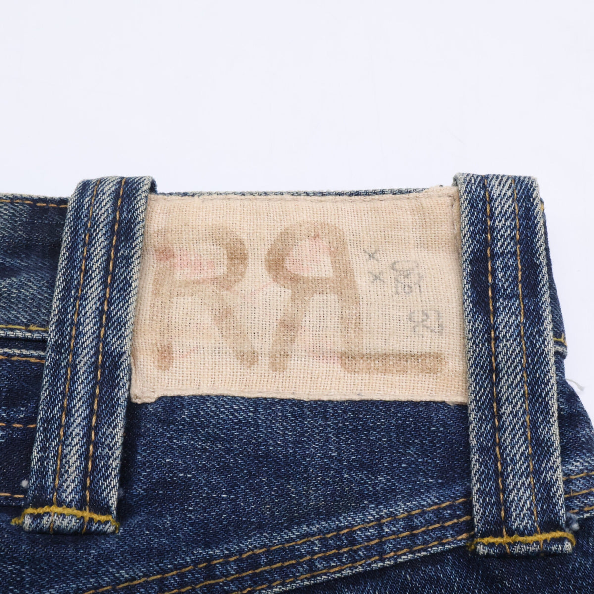 RRL ダブルアールエル 【国内正規】USA製 PP-PM-HS-0069 BALTIMORE 2nd ボルチモア2nd ヴィンテージ加工 バックルバック 月桂樹ボタン ボタンフライ デニムパンツ ボトムス