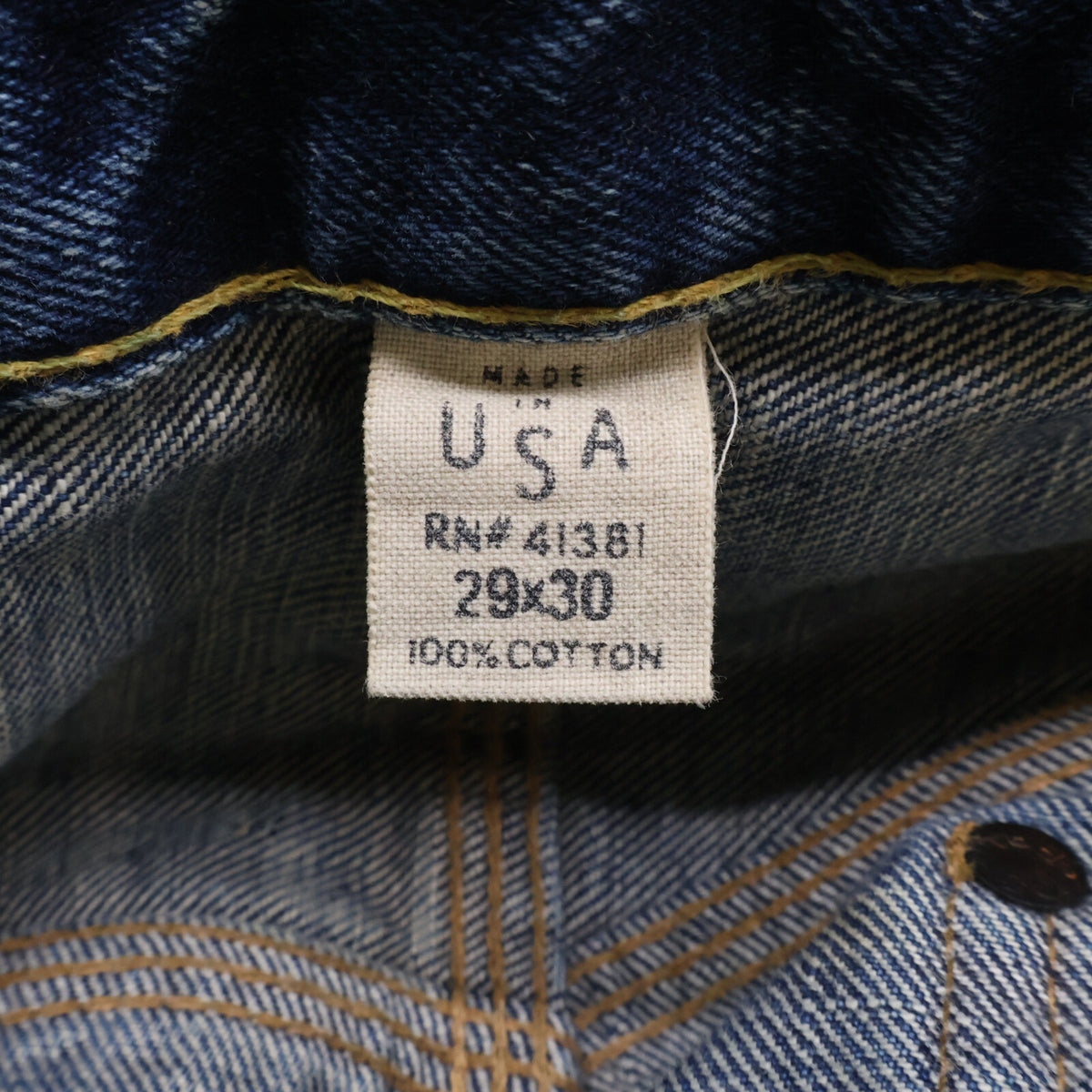 RRL ダブルアールエル 【国内正規】USA製 PP-PM-HS-0069 BALTIMORE 2nd ボルチモア2nd ヴィンテージ加工 バックルバック 月桂樹ボタン ボタンフライ デニムパンツ ボトムス